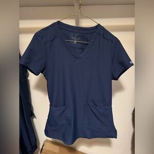 Med Couture Women's Short Sleeve Navy Scrub Top